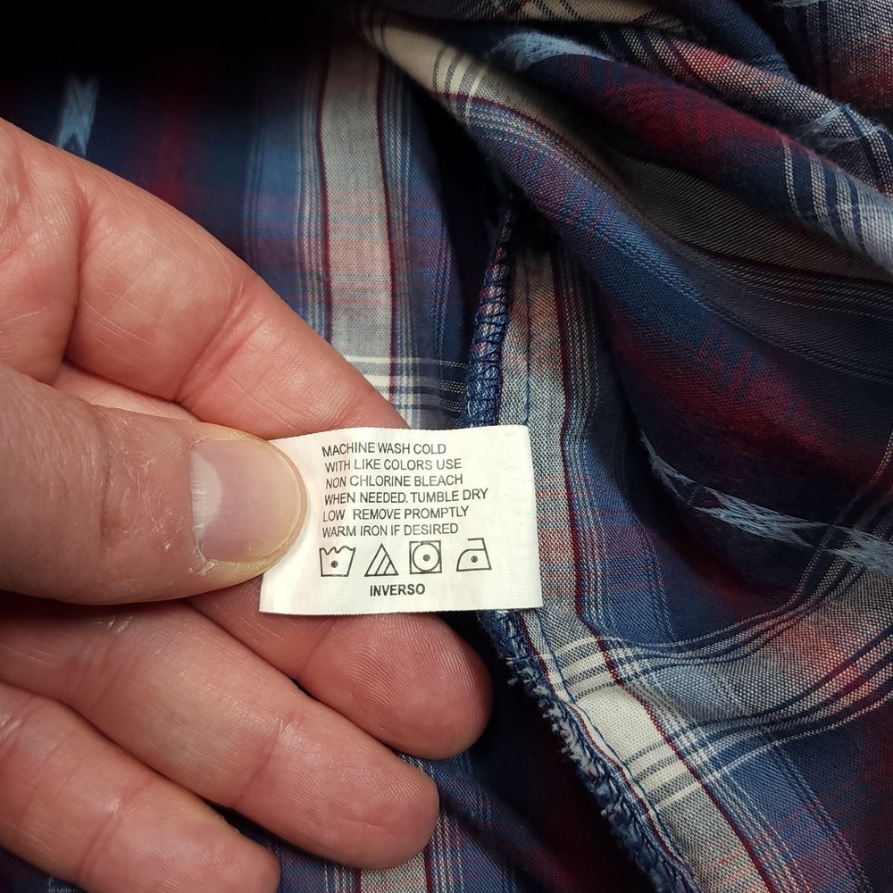 Canyon Guide Outfitters Shirt Mens 2XL Blue Plaid Short Sleeve Western Snap - Picture 5 of 9
